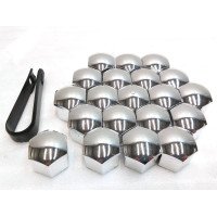 9 Комплект колпачков колесной гайки d21 SILVER с ключём Tesla all models 1027010