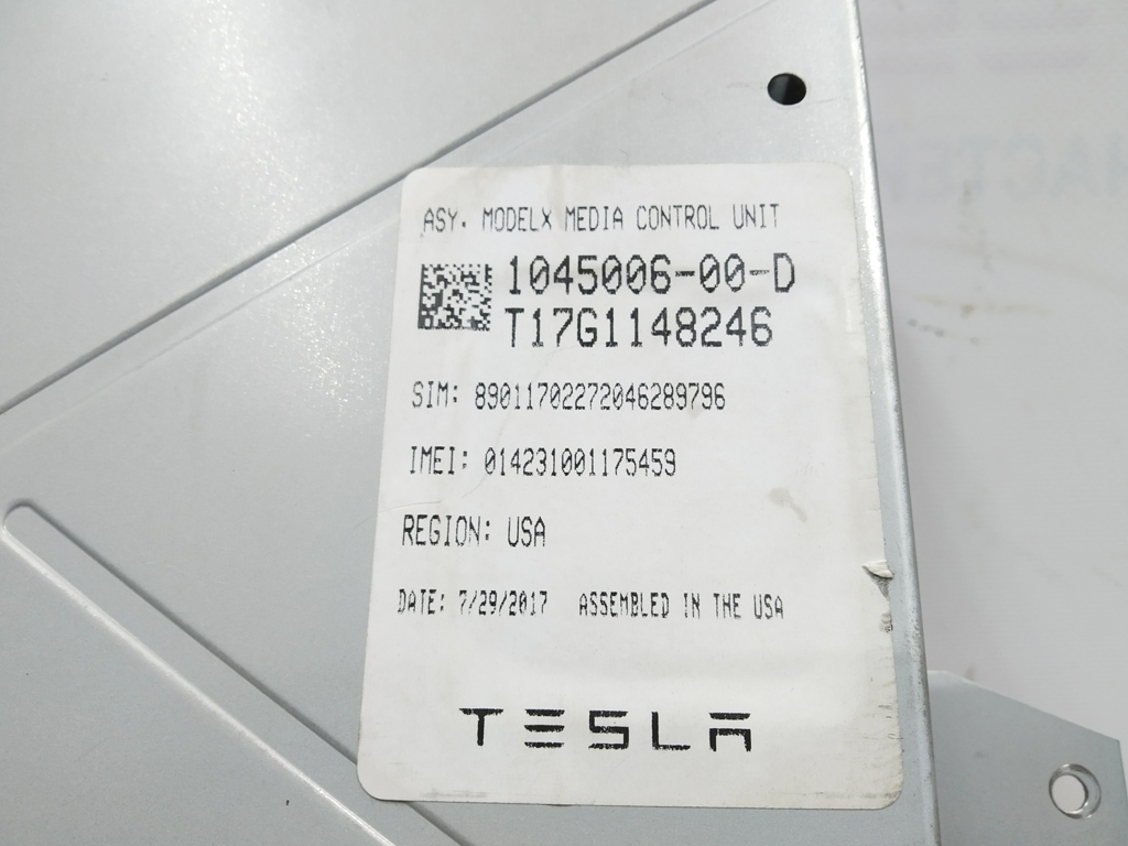 1 Hauptsteuereinheit MCU (ohne Touchscreen und TEGRA-Prozessor) Tesla Model  S REST, Tesla Model X 1045006