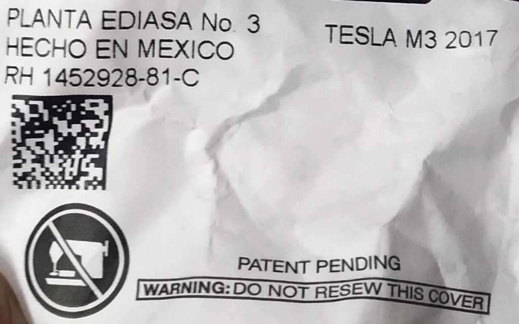 14 1st row seatback trim assembly - right hand - black (damaged) PREM PUR BLACK (повреждение) Tesla Model 3, Model Y 1920673-01-A