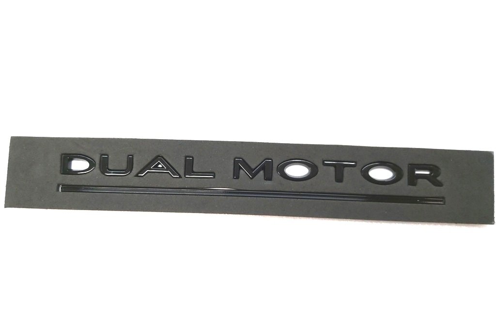 5 Emblema „DUAL MOTOR” capac portbagaj negru lucios Tesla toate modelele 1484849-00-A