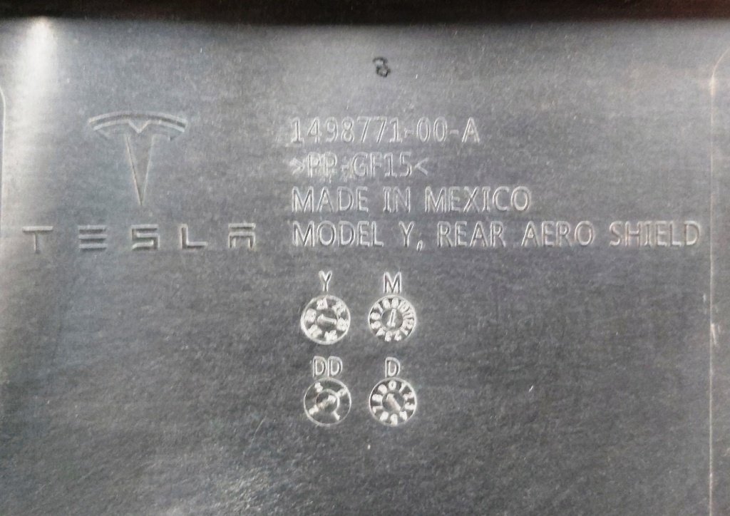 3 Bakre hjälpramsskydd (plast) Tesla Model 3, Model Y 1498771-00-E