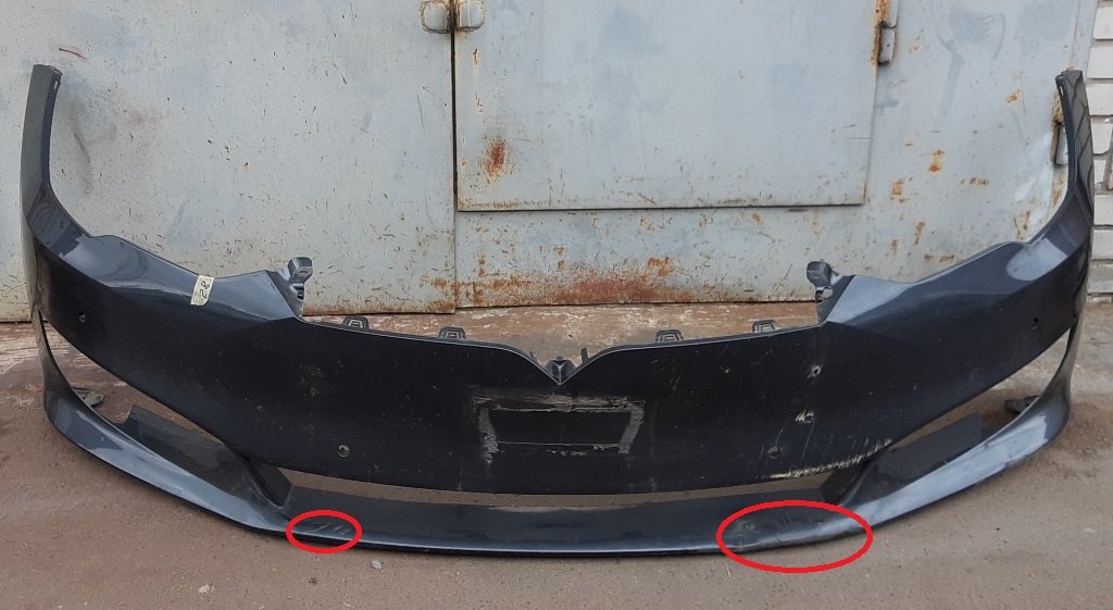 1 Paraurti anteriore per 6 sensori di parcheggio PMNG montaggio con danni Tesla modello S REST 1056370-S4-A