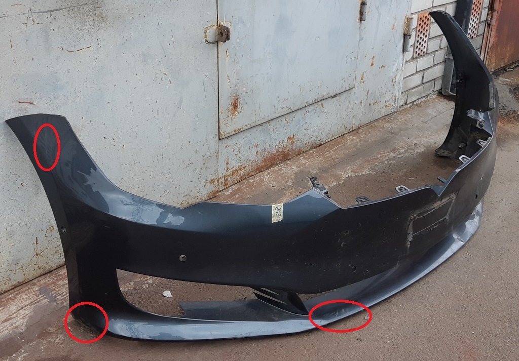 1 Paraurti anteriore per 6 sensori di parcheggio PMNG montaggio con danni Tesla modello S REST 1056370-S4-A