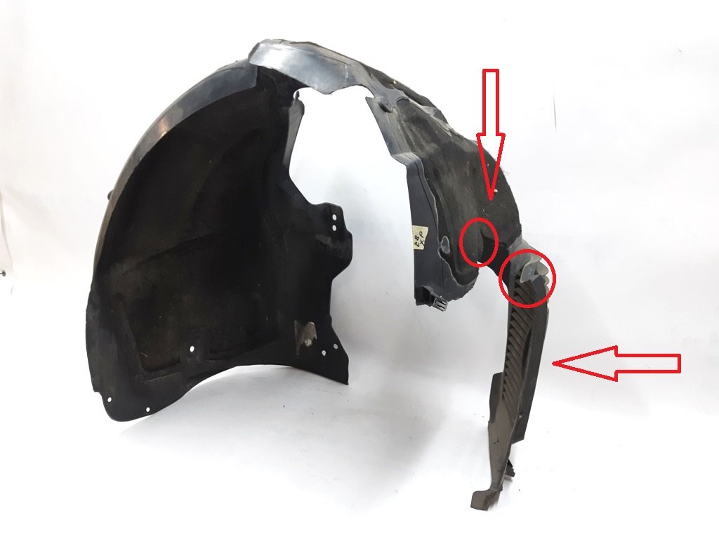 1 1063694-00-C x Revestimiento del guardabarros delantero derecho con daños Tesla modelo S REST 1063694-00-D