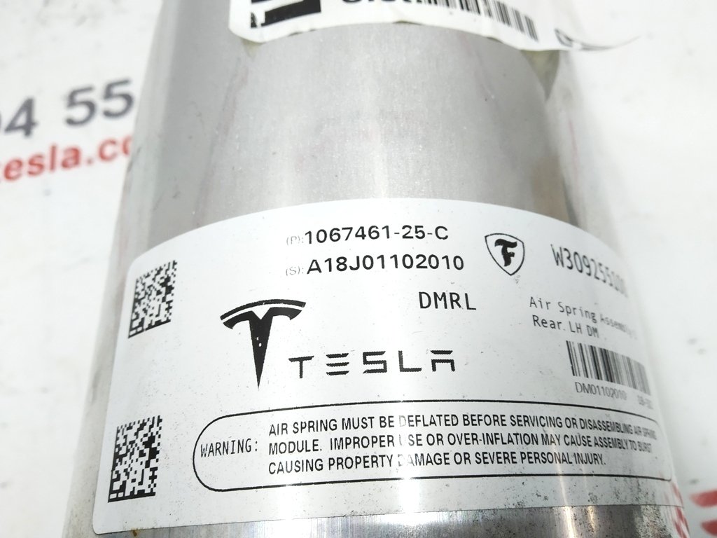 1 الوحدة الهوائية الخلفية اليسرى مع كتلة صامتة تالفة AWD Tesla موديل S REST 1067361-25-C