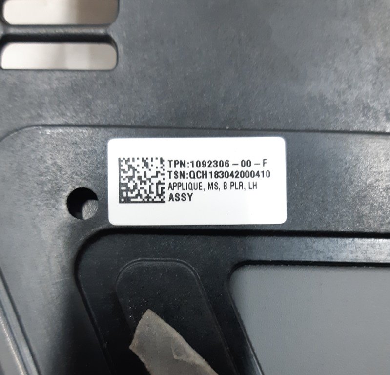 6 Plăcuță stâlp B exterior stânga (sticlă) Tesla model S REST 1092306-00-G