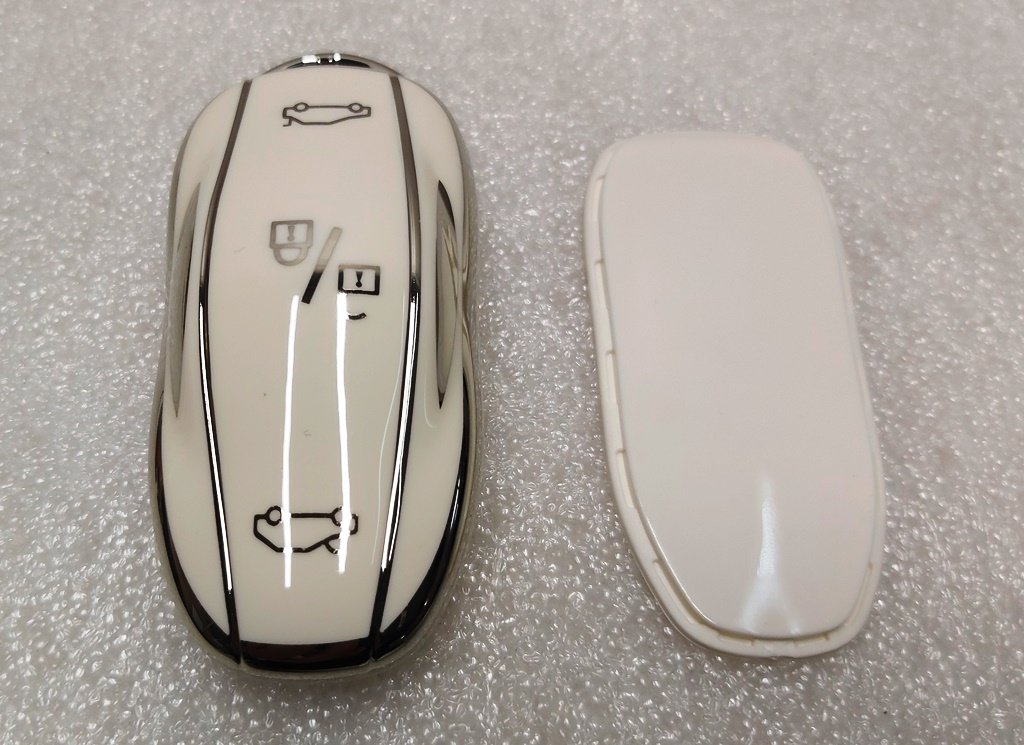1 Protective cover for the key (key fob) of the car opening WHITE SILVER Tesla Model S, Model S REST, Model S Feb 2021, Model X, Model X Mar 2021 1054132-95-G