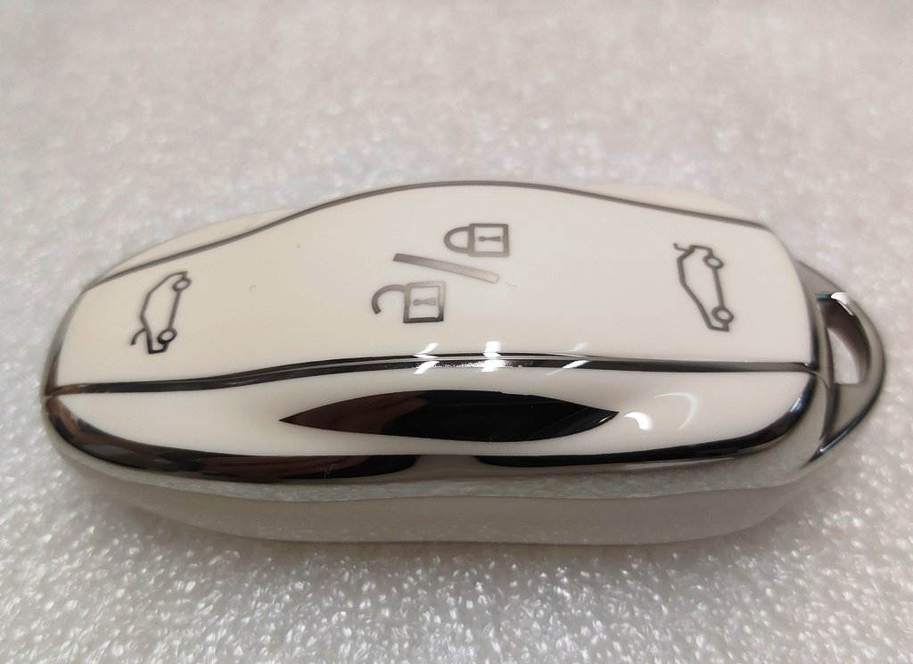 1 Protective cover for the key (key fob) of the car opening WHITE SILVER Tesla Model S, Model S REST, Model S Feb 2021, Model X, Model X Mar 2021 1054132-95-G