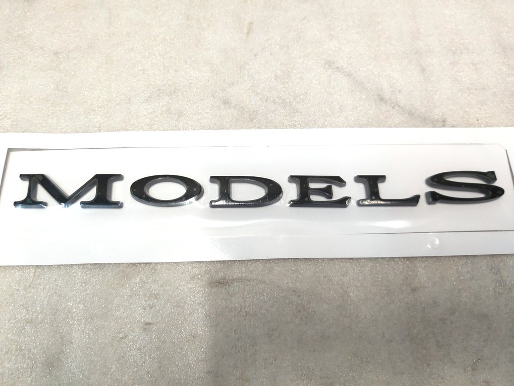 Emblema „Model S” Glossy Black Trunk Capac Tesla Model S, Model S REST 1013738-00-C