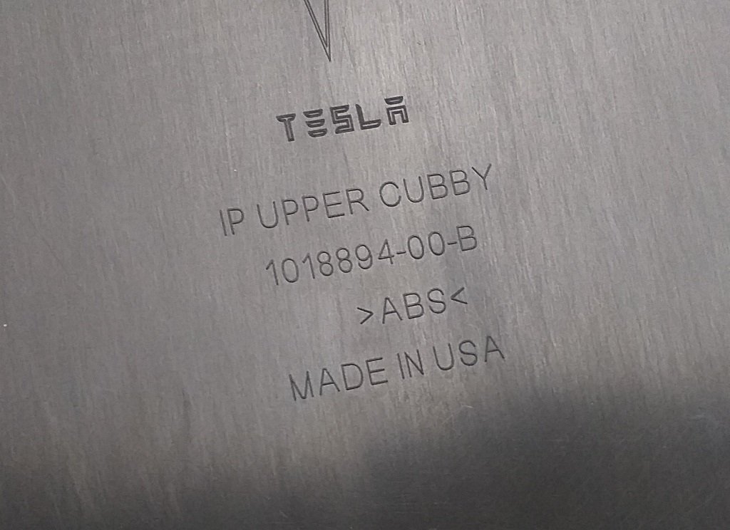 37 モニター下のストレージニッチ（完全）TeslaモデルS、モデルS REST 1018893-00-E