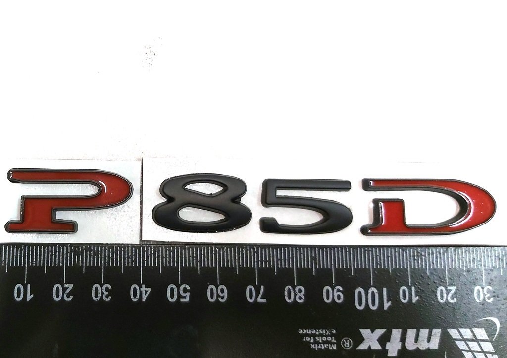 10 Capac portbagaj emblema „P85D” NEGRU ROSU Tesla model S, model S REST, model X 1049446-00-A
