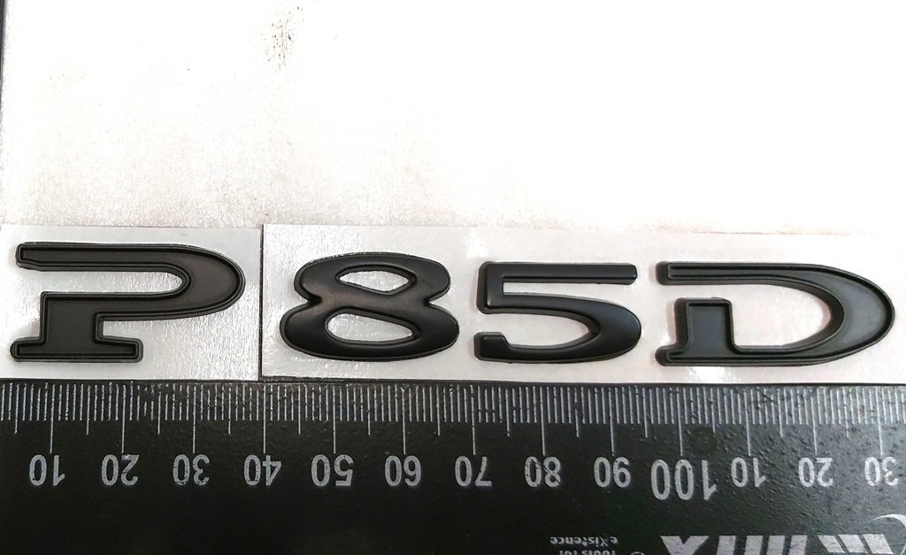 10 Capac portbagaj emblema „P85D” NEGRU Tesla model S, model S REST, model X 1049446-00-A