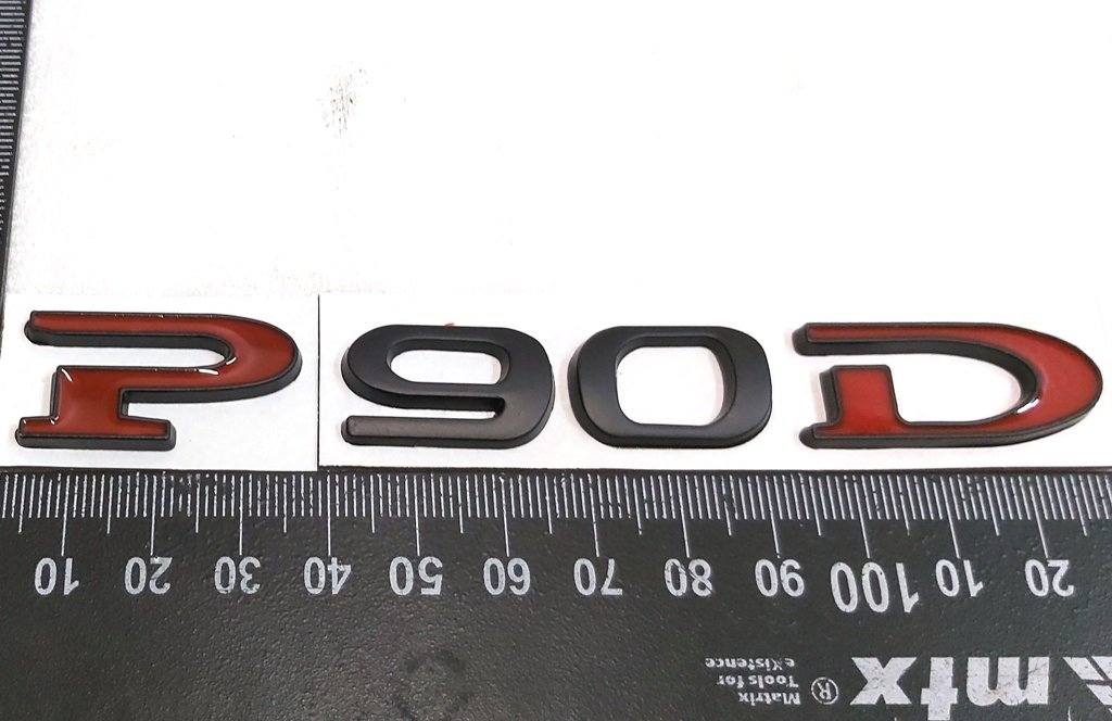 13 Capac portbagaj emblema „P90D” NEGRU ROSU Tesla model S, model S REST, model X 1059268-00-A