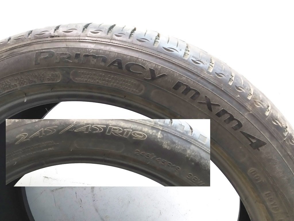 1 タイヤ 245/45R19 ミシュラン PRIMACY MXM4 (3.70mm) テスラ モデル S 1065205-00-A