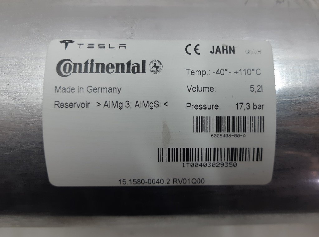 1 Cilindro sospensioni pneumatiche (ricevitore) Tesla modello S, modello S REST 1457645-00-A