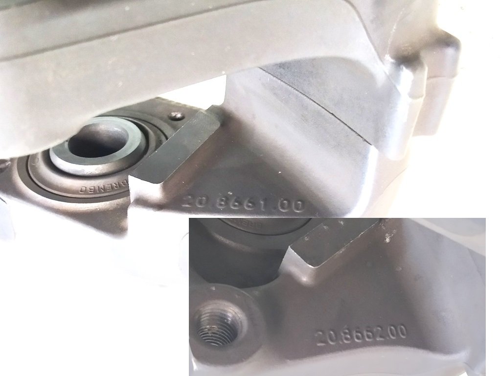 1 Bromsok vänster bak BREMBO (ITALIEN) 20.8661.00 Tesla Model S, Model S REST, Model X 1042641, 1027643, 1007888