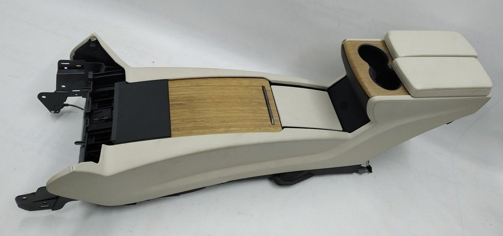 1 Armlehne Mittelkonsole beige Leder Getränkehalter Strukturholz (mit Beschädigung) ohne USB Tesla Model X, Model S REST 1026728-S0-E