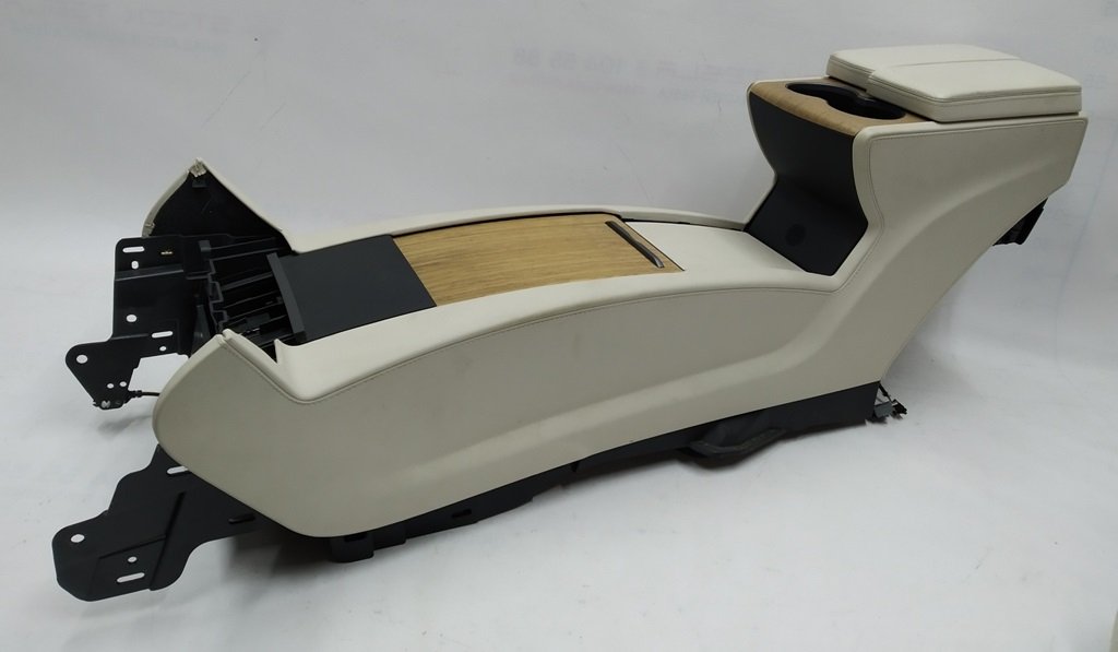 1 Armlehne Mittelkonsole beige Leder Getränkehalter Strukturholz (mit Beschädigung) ohne USB Tesla Model X, Model S REST 1026728-S0-E