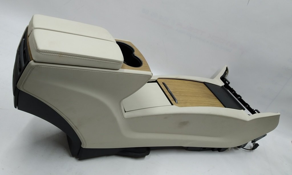 1 Armlehne Mittelkonsole beige Leder Getränkehalter Strukturholz (mit Beschädigung) ohne USB Tesla Model X, Model S REST 1026728-S0-E