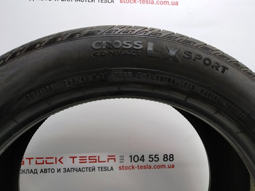 1 Tire 265/45R20 108V A/S CONTINENTAL CROSSCONTACT LX SPORT TIRE Tesla model X 1027256-00-B