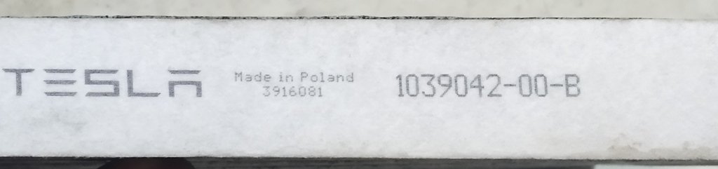 6 Kolfilter för kupévärmare Tesla Model X 1039042-00-B