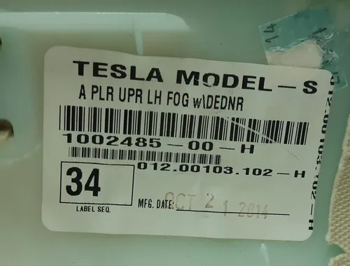 Облицовка стойки A верхняя левая TEXTILE FOG Tesla Model S, Model S REST 1002485-00-J
