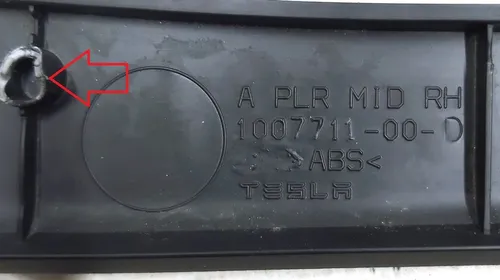 7 Pijler A deuropening rechtsvoor met schade Tesla model S, model S REST 1007711-00-D