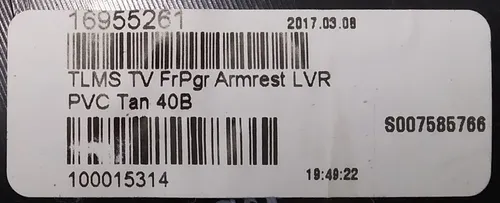 36 门卡袋，右前方 PVC TAN 40B（细粒面皮革，无额外照明） Tesla Model S、Model S REST 1007938-08-J