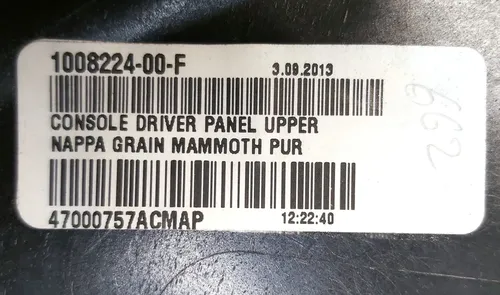 Облицювання центральної консолі ліва задня NAPPA GRAIN MAMMOTH PUR Tesla model S, model S REST, model X 1008224-00-F
