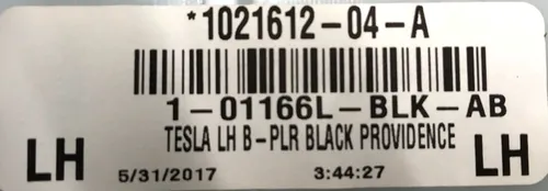 15 Face à rack b supérieur gauche textile noir Tesla modèle S reste 1021612-04-B