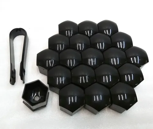 Jeu de caches écrous de roue d21 NOIR avec clé Tesla tous modèles 1027010