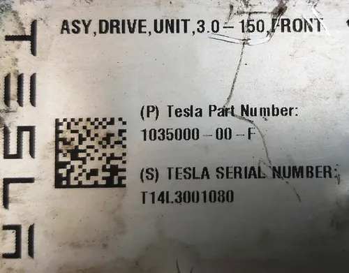 1 Wymiennik ciepła / chiller (CHILLER) przedniego silnika bez wspornika Tesla model S 1035000-00-F