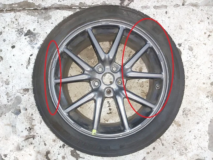 1 Колесо в сборе с повреждением (диск18*8.5J AERO шина Michelin Primacy 235/45 R18 датчик TPMS протектор 5,94 мм) Tesla model 3 1234221-00-C