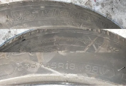 1 Колесо в сборе с повреждением (диск18*8.5J AERO шина Michelin Primacy 235/45 R18 датчик TPMS протектор 5,94 мм) Tesla model 3 1234221-00-C
