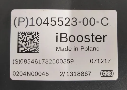Elektromekanisk bremseforstærker BOOSTER med reservoirsamling Tesla model X 1045523-00-C