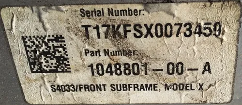 1 Přední pomocný rám (poškozený) Tesla model X 1027516-00-E