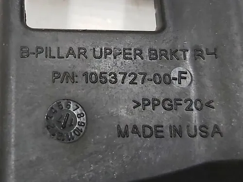 Assembly, right hand B-pillar upper bracket, MX, Tesla Model X 1056081-00-E
