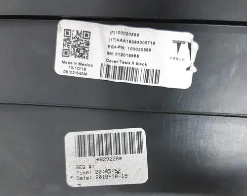 5 Instrumentbrætpanel (sort kunstlæder) PUR/PUR BLK GRAPHITE Tesla model X 1054145-12-H