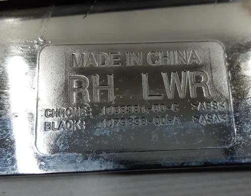 16 Oeillet pad inférieur droit chromé NOUVEAU non original Tesla model S REST 1056381-00-C