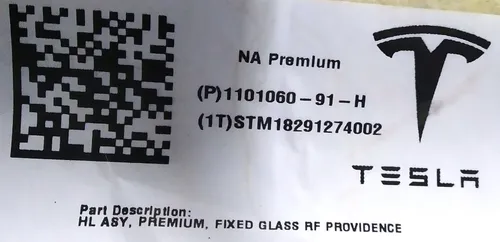 1 Rivestimento del tetto panoramico PREMIUM PROVIDENCE GRIGIO (cablaggio e altoparlanti) Tesla Model 3 1101060-01-J