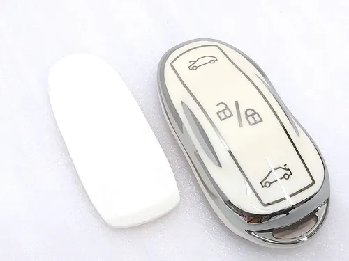 Чохол захисний для ключа (брелока) відкриття автомобіля SILVER WHITE Tesla all models (крім Model X, Model X Mar 2021) 1819445-00-B