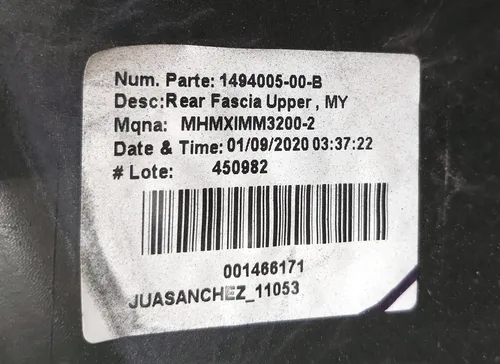 后保险杠午夜银金属- PMNG Tesla 型号 Y 1540124-01-A 1493735-S4-A