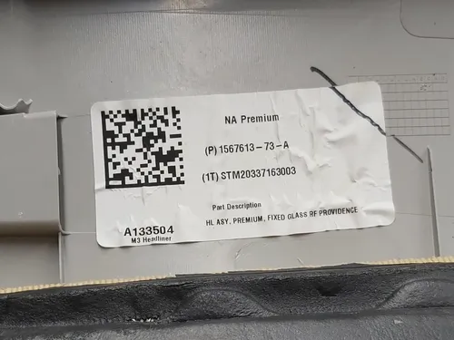 1 Обшивка стелі панорамного даху PREMIUM PROVIDENCE GREY пластик Tesla model 3 1101060-01-J