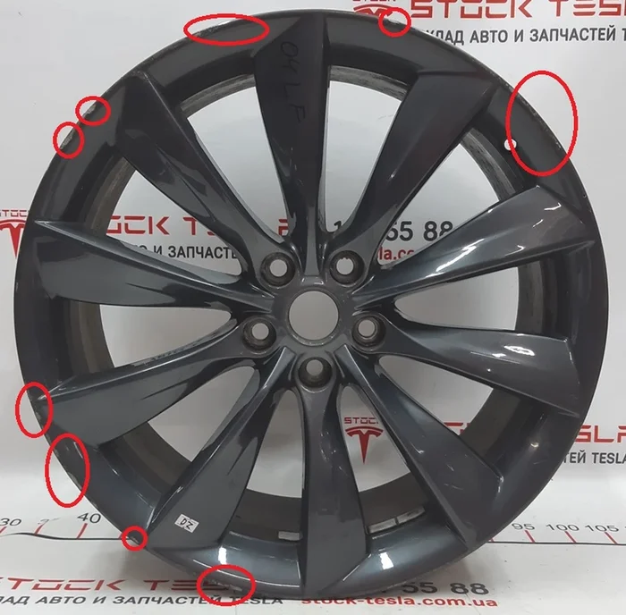 Radscheibe GRAU TURBINE 21x8,5 J mit Beschädigung Tesla Model S, Model S REST 1054042-00-B