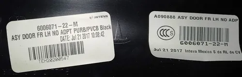 6006071-22-M Scheda assemblaggio porta anteriore sinistra PURB / PVCB / PVCB NERO Tesla modello S, modello S REST 6006071-22-M
