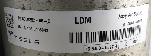 1 Levý zadní pneumatický modul (propouští vzduchový válec) Tesla model S 6006352-06-C