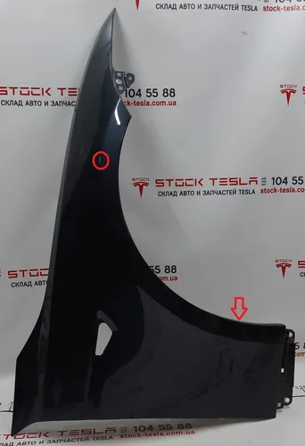 2 Přední pravý blatník PMNG s poškozením Tesla model S, model S REST 6008027-12-D