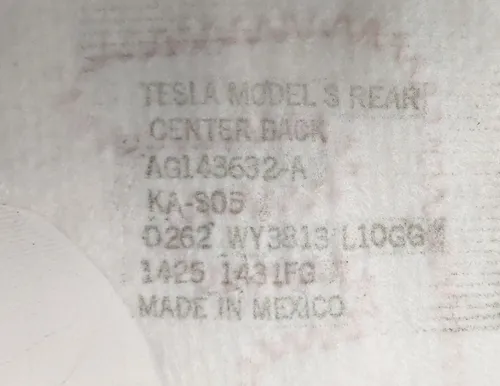 Dossier chauffant pour siège double 2ème rangée Tesla model S, model S REST 1030484